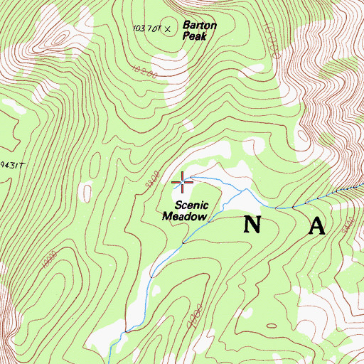 Topographic Map of Scenic Meadow, CA