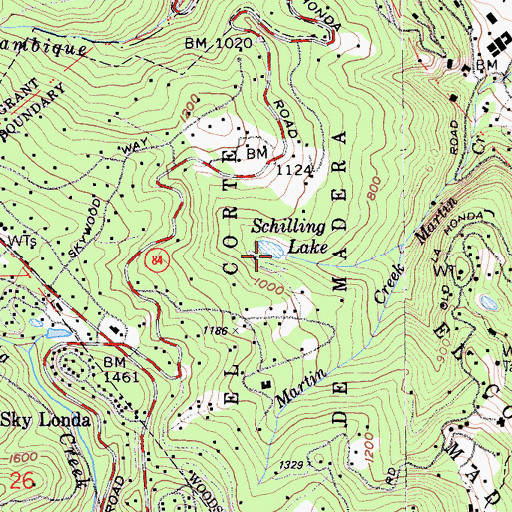 Topographic Map of Schilling Lake, CA