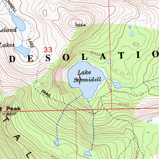 Topographic Map of Lake Schmidell, CA