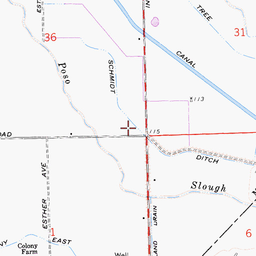 Topographic Map of Schmidt Ditch, CA