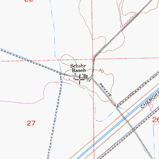 Topographic Map of Schohr Ranch, CA