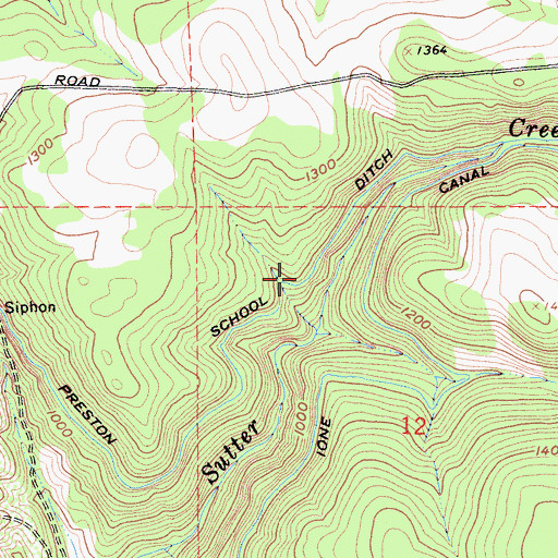 Topographic Map of School Ditch, CA