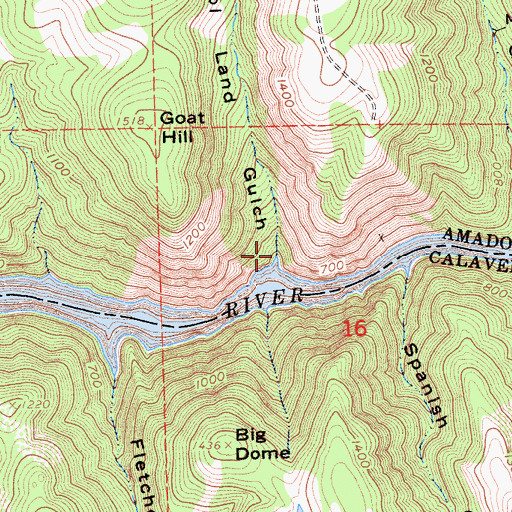 Topographic Map of School Land Gulch, CA