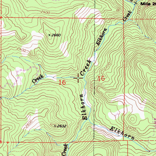 Topographic Map of School Section Creek, CA