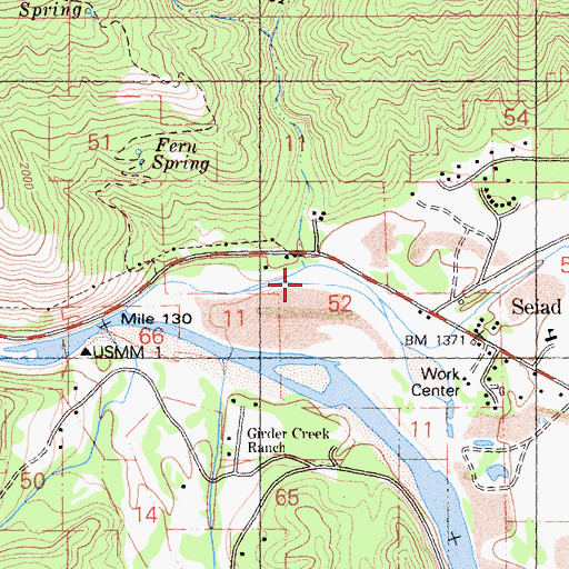 Topographic Map of Schoolhouse Creek, CA