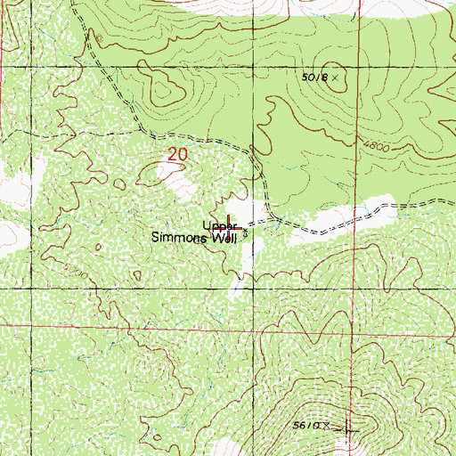 Topographic Map of Upper Simmons Well, AZ