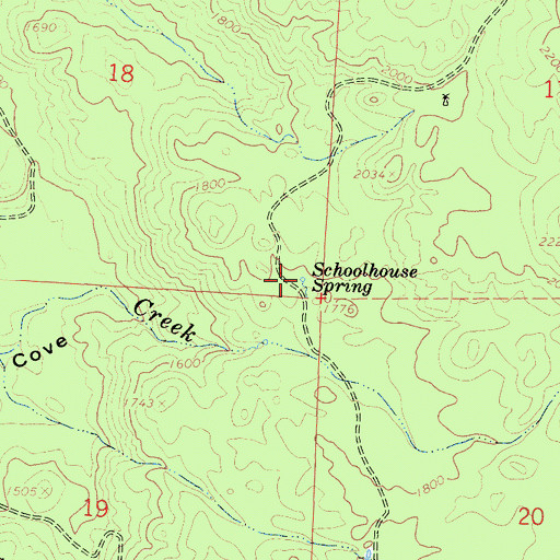 Topographic Map of Schoolhouse Spring, CA