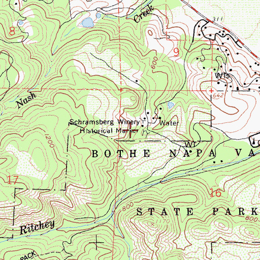 Topographic Map of Schramsberg Winery Historical Marker, CA