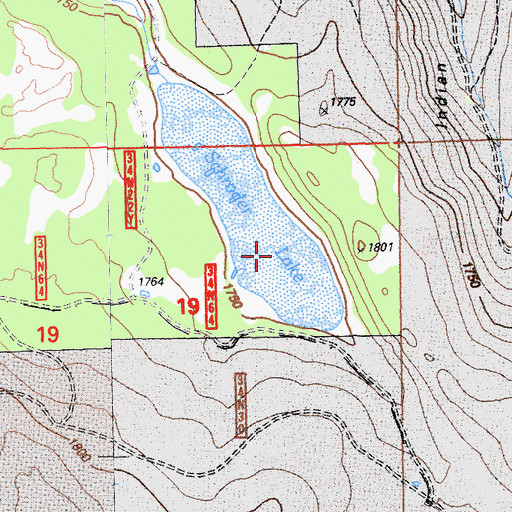 Topographic Map of Schrode Lake, CA