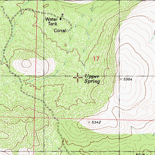 Topographic Map of Upper Spring, AZ