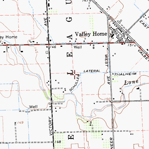 Topographic Map of Schuller Lateral, CA