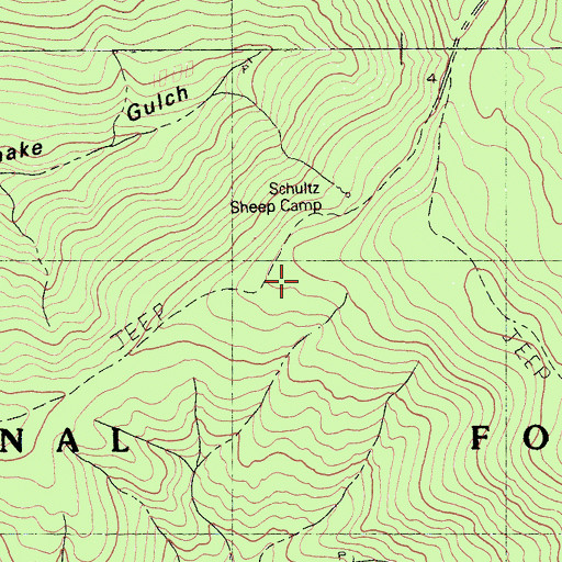 Topographic Map of Schultz Sheep Camp, CA