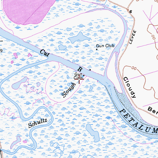 Topographic Map of Schultz Slough, CA