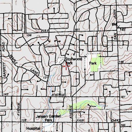 Topographic Map of Albert Schweitzer Elementary School, CA