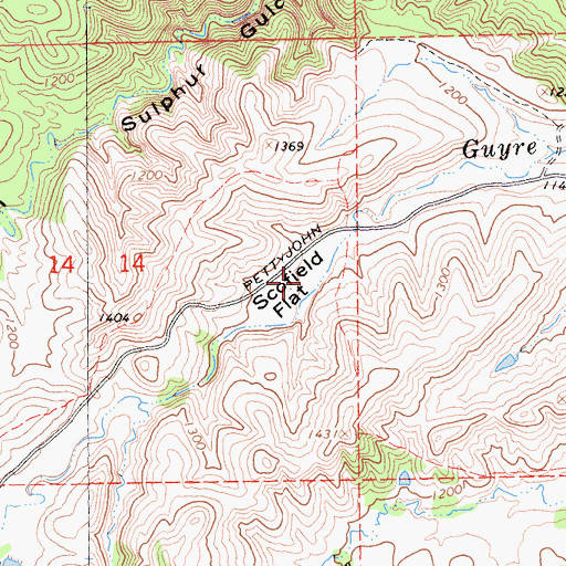 Topographic Map of Scofield Flat, CA