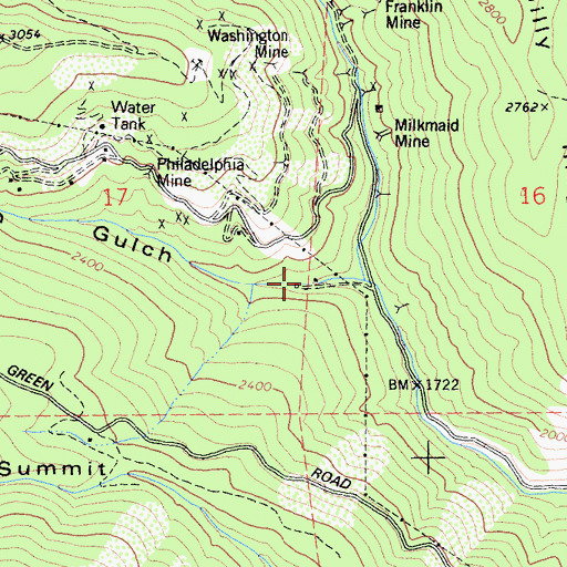 Topographic Map of Scorpion Gulch, CA