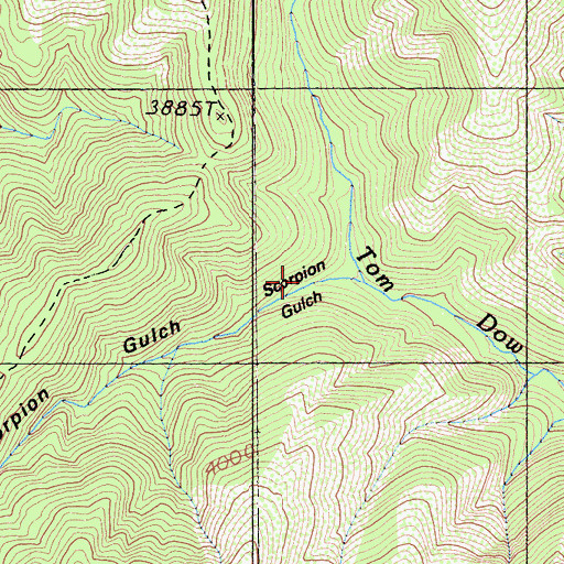 Topographic Map of Scorpion Gulch, CA