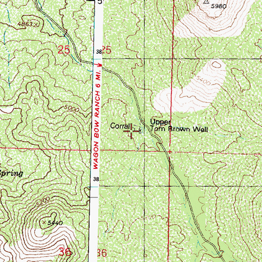Topographic Map of Upper Tom Brown Well, AZ