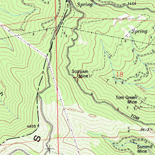 Topographic Map of Scorpion Mine, CA