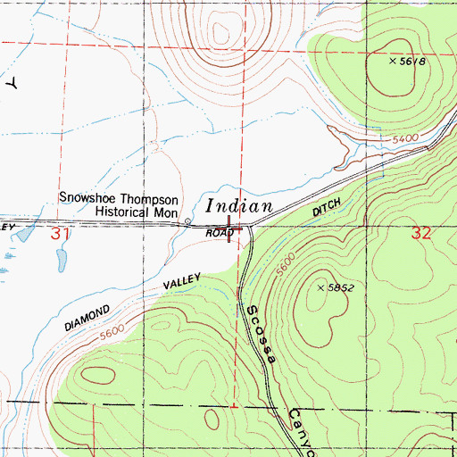 Topographic Map of Scossa Canyon, CA