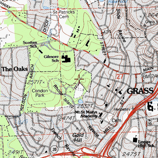 Topographic Map of Scotia Mine, CA