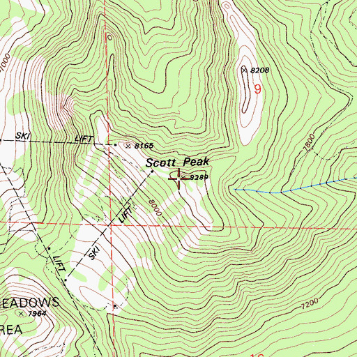 Topographic Map of Scott Peak, CA