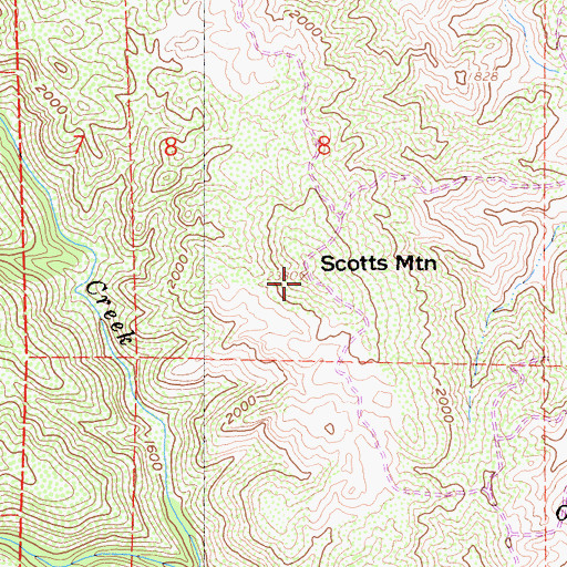 Topographic Map of Scotts Mountain, CA