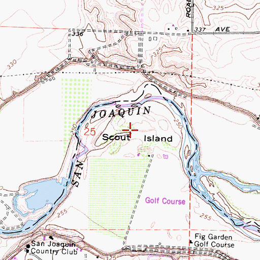 Topographic Map of Scout Island, CA