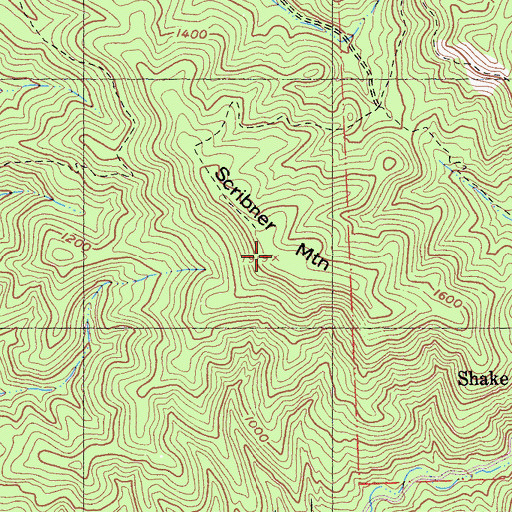 Topographic Map of Scribner Mountain, CA