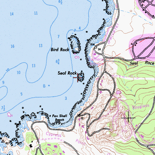 Topographic Map of Seal Rock, CA