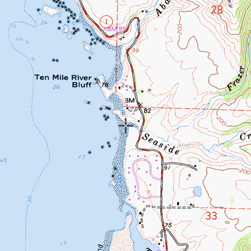 Topographic Map of Seaside Creek, CA