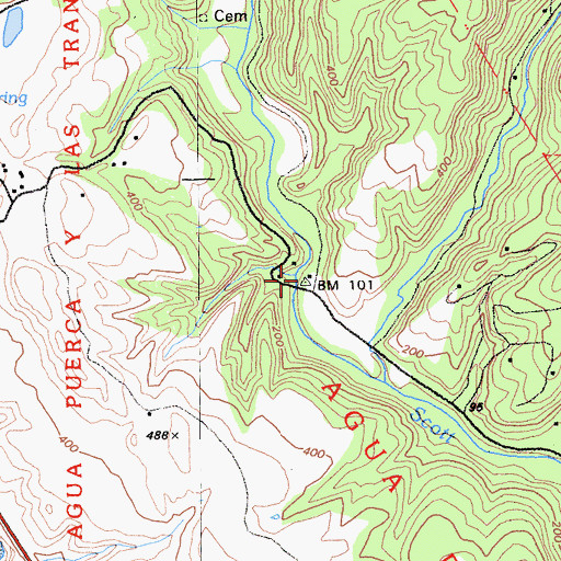 Topographic Map of Seaside School, CA