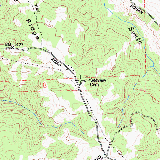 Topographic Map of Seaview Cemetery, CA