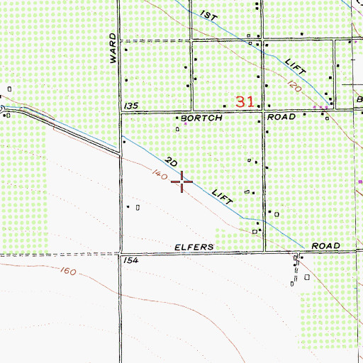 Topographic Map of Second Lift, CA