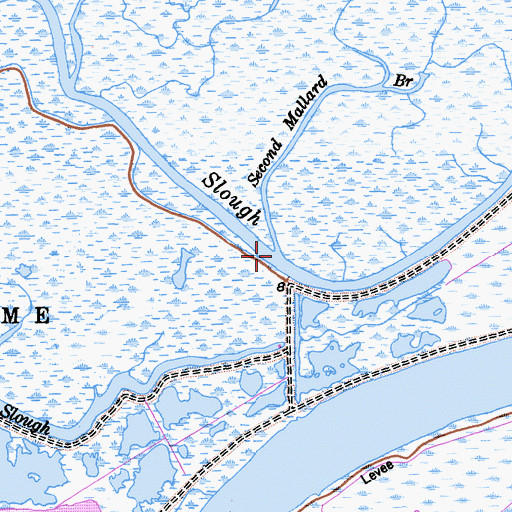 Topographic Map of Second Mallard Branch, CA