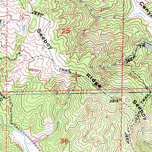 Topographic Map of Seeboy Ridge, CA