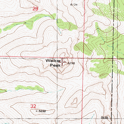 Topographic Map of Walker Peak, AZ