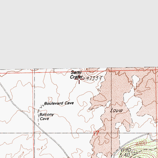 Topographic Map of Semi Crater, CA