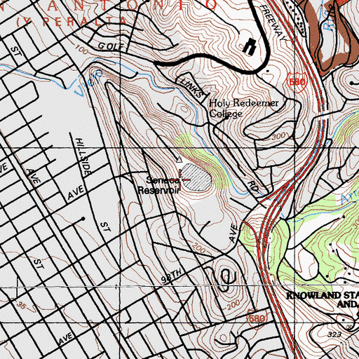 Topographic Map of Seneca Reservoir, CA