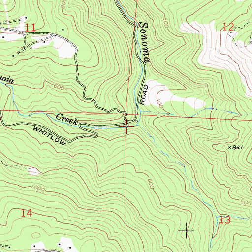 Topographic Map of Sequoia Creek, CA