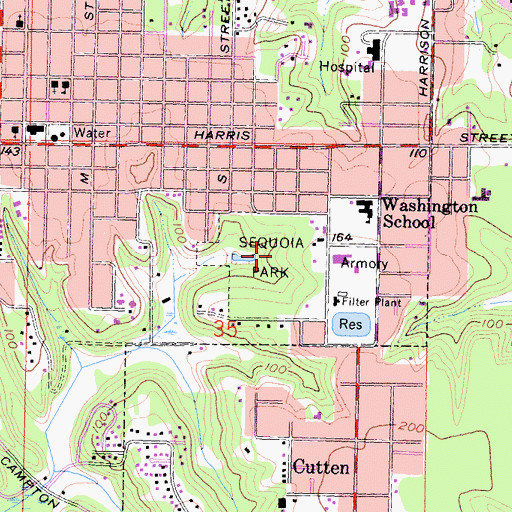 Topographic Map of Sequoia Park, CA