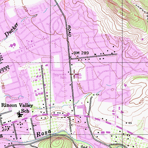 Topographic Map of Sequoia Elementary School, CA