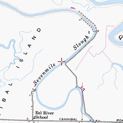 Topographic Map of Sevenmile Slough, CA