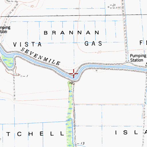 Topographic Map of Sevenmile Slough, CA