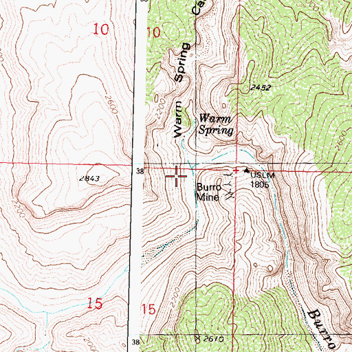 Topographic Map of Warm Spring Canyon, AZ
