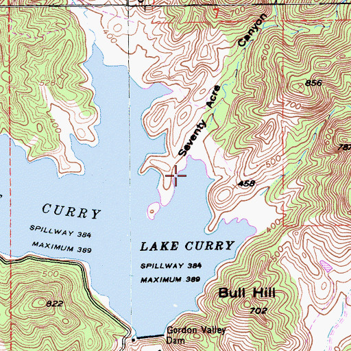 Topographic Map of Seventy Acre Canyon, CA