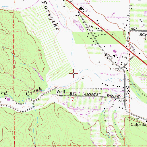 Topographic Map of Seward Creek, CA