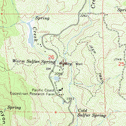 Topographic Map of Shadley Creek, CA