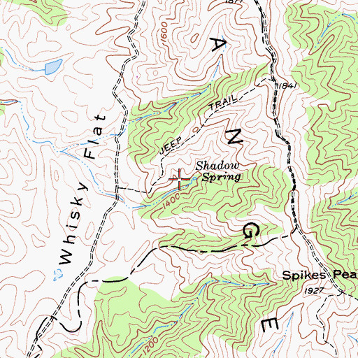 Topographic Map of Shadow Spring, CA