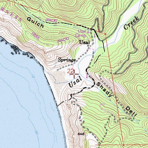 Topographic Map of Shady Dell, CA